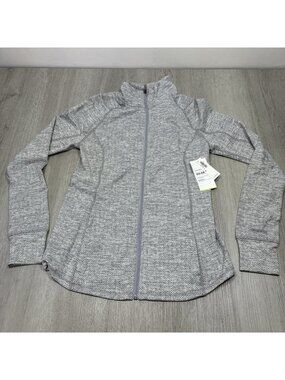 Old Navy Active Go-Dry Full Zip Track Jacket Medium Gray Blue Black New w/ Tags